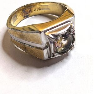 Vintage ESPO 14KT GE Gold Electroplate Topaz Men's Ring Size 13‎